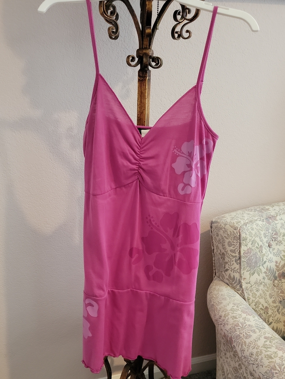 VENUS Pink Cover Up Dress with Floral Accents